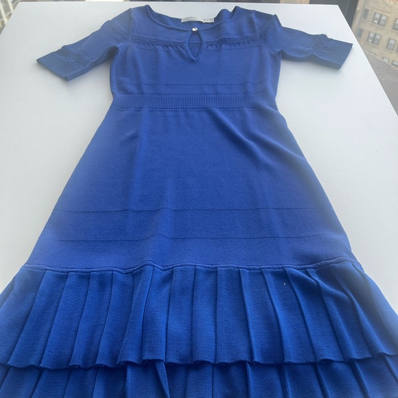 Karen Millen Royal Blue Stretch Knit dress. Fitted and very flattering! -  eharrisgallery.com